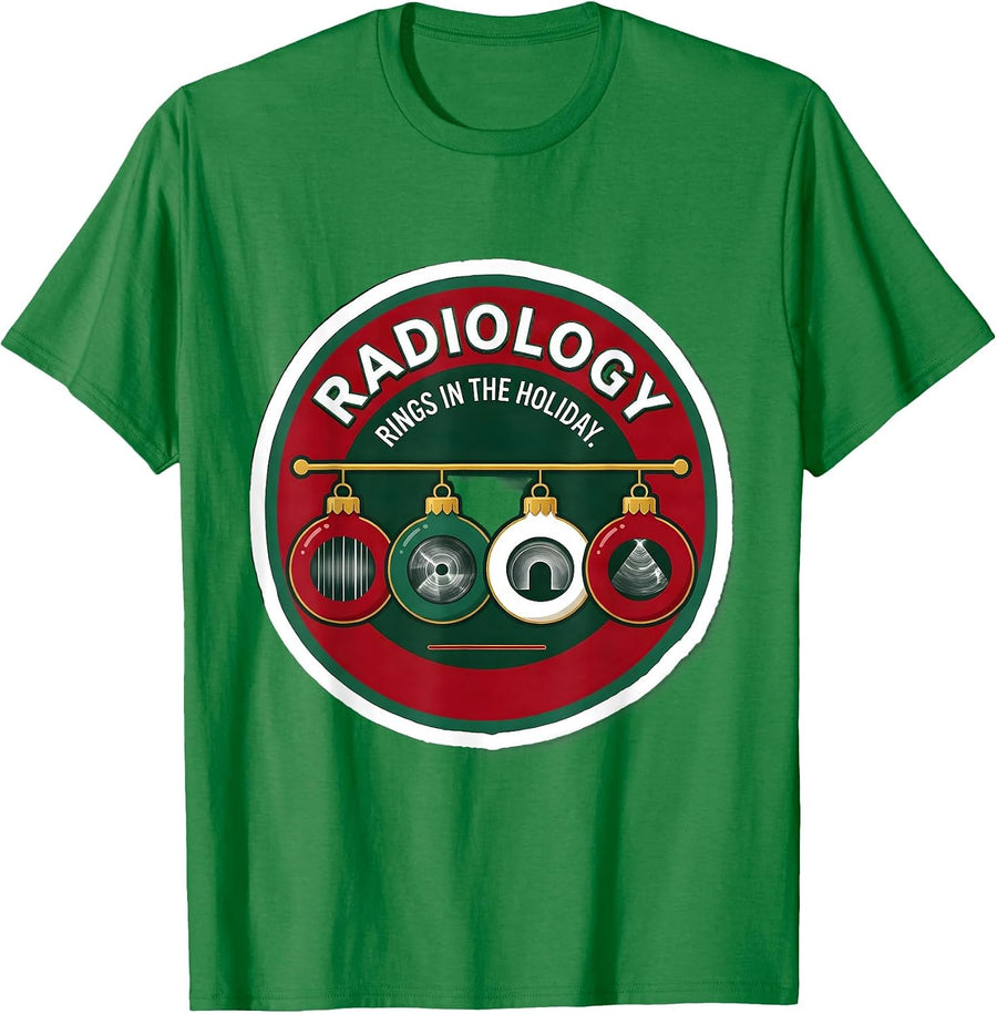 Men's Radiology Rings In The Holiday Funny Xray Tech Christmas T-Shirt - Kelly Green