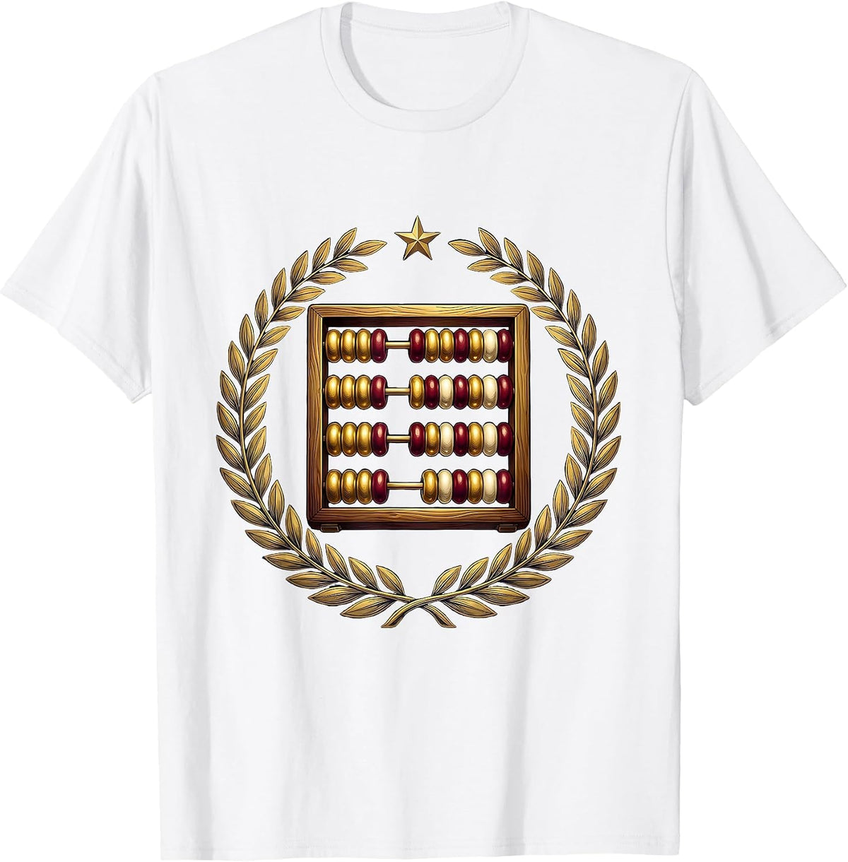 Men's Preschool Teacher Colorful Abacus Illustration T-Shirt - White