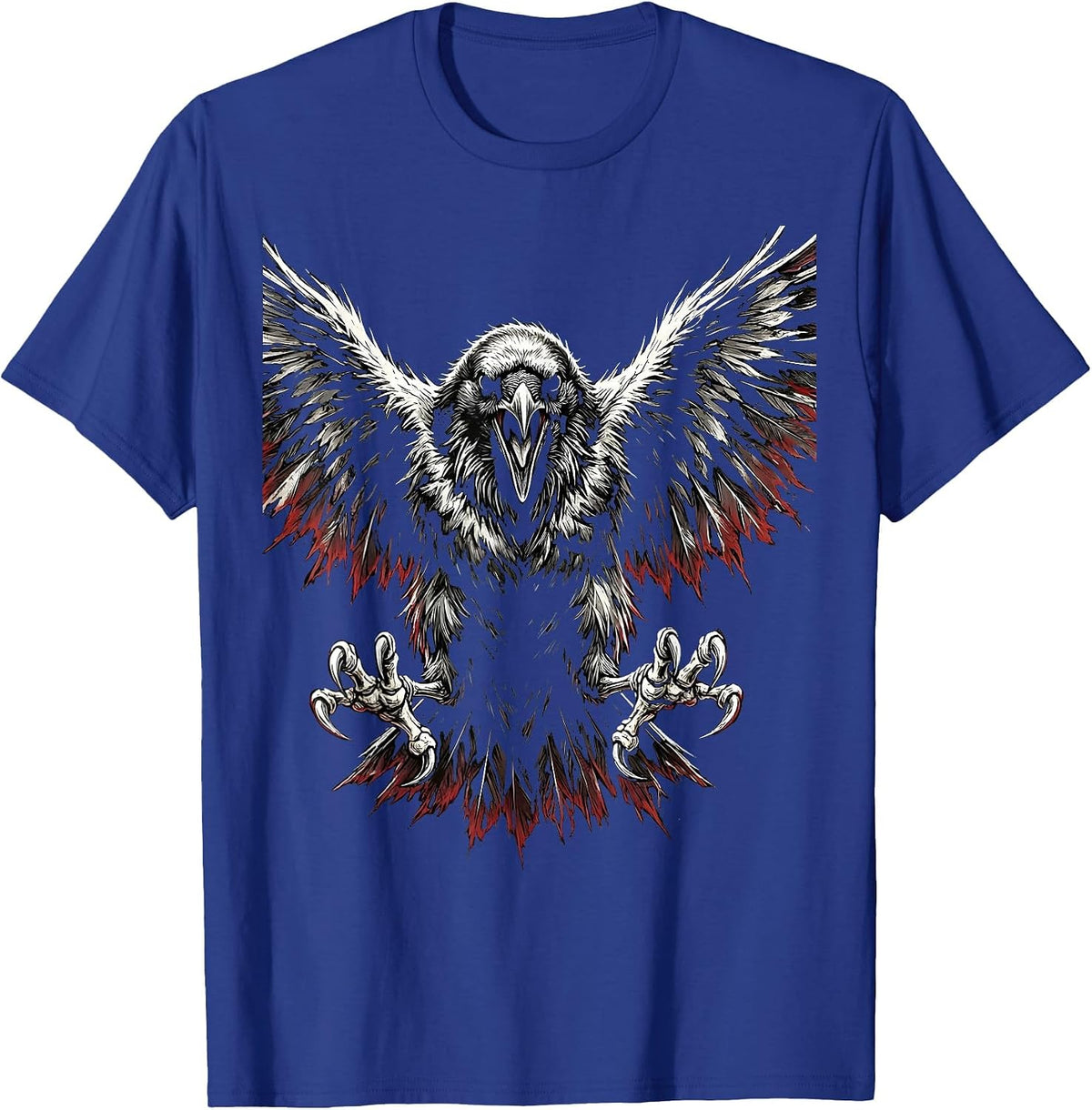 Fawk Off Crow Fighting Stance Graphic T-Shirt - Royal Blue