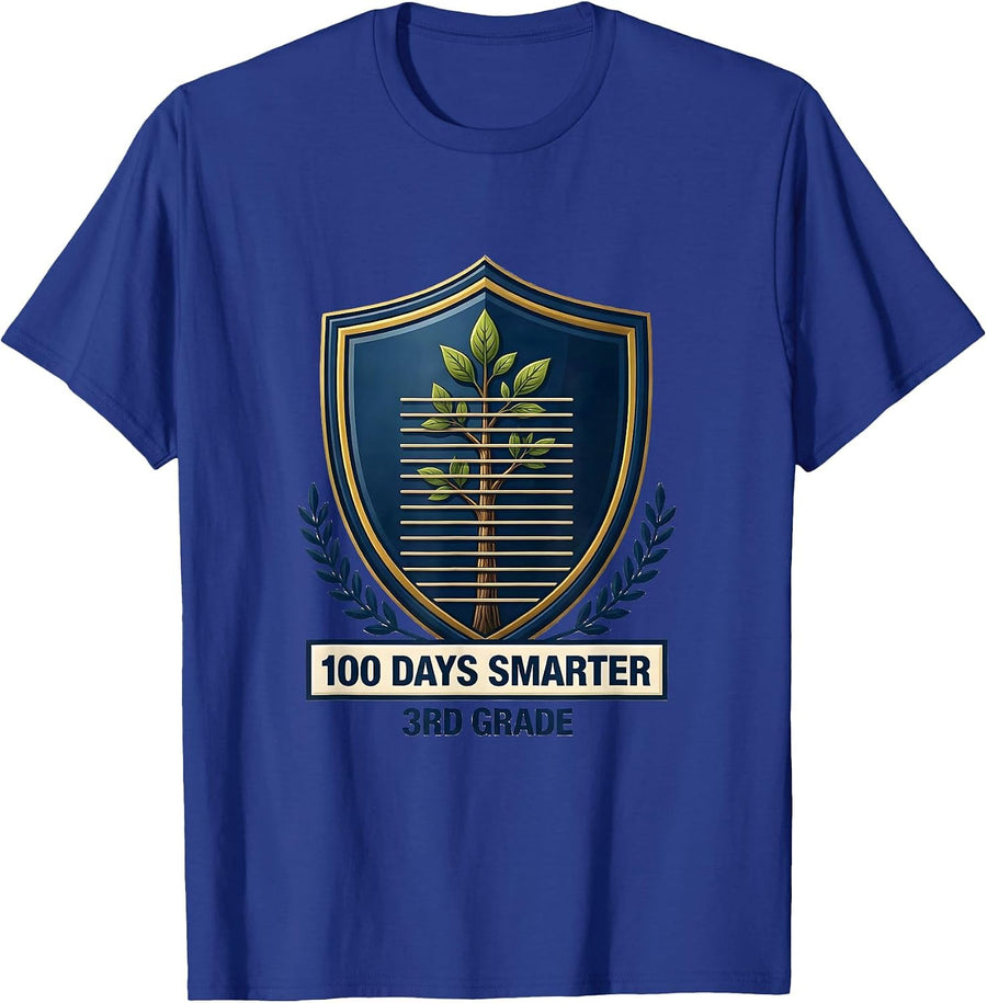 100 Days Smarter 3rd Grade Classroom Milestone Teacher Gift T-Shirt - Royal Blue