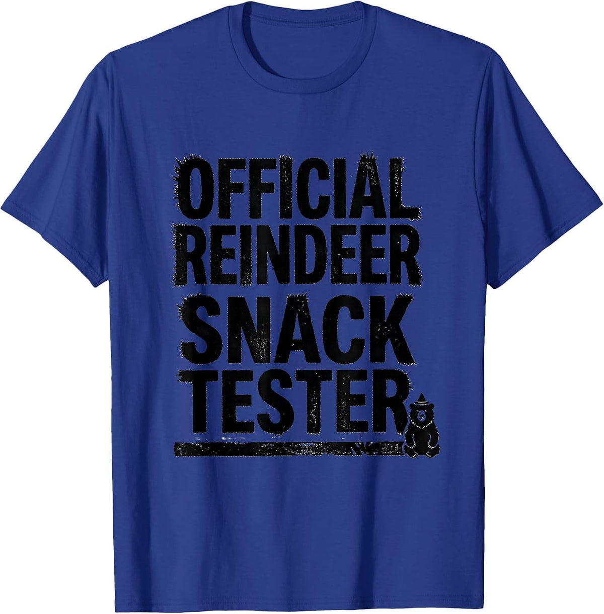 Men's Official Reindeer Snack Tester Funny Bear Christmas Humor T-Shirt - Royal Blue