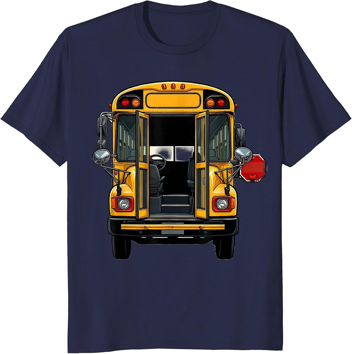 Men's School Bus Driver Doorway Funny Halloween Costume T-Shirt - Navy Blue