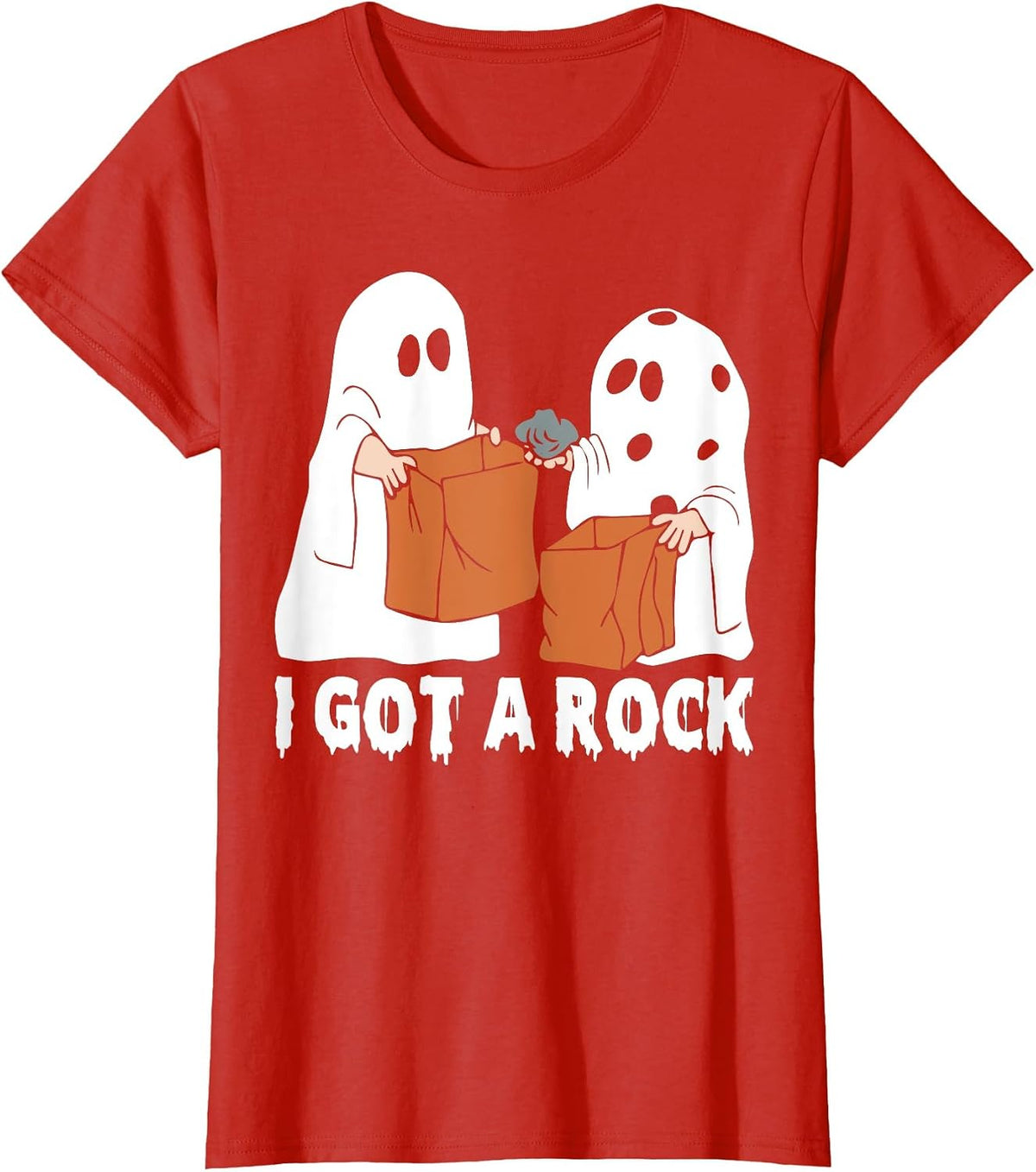 Funny Ghost Halloween Costume I Got A Rock Scary Ghost T-Shirt - Red