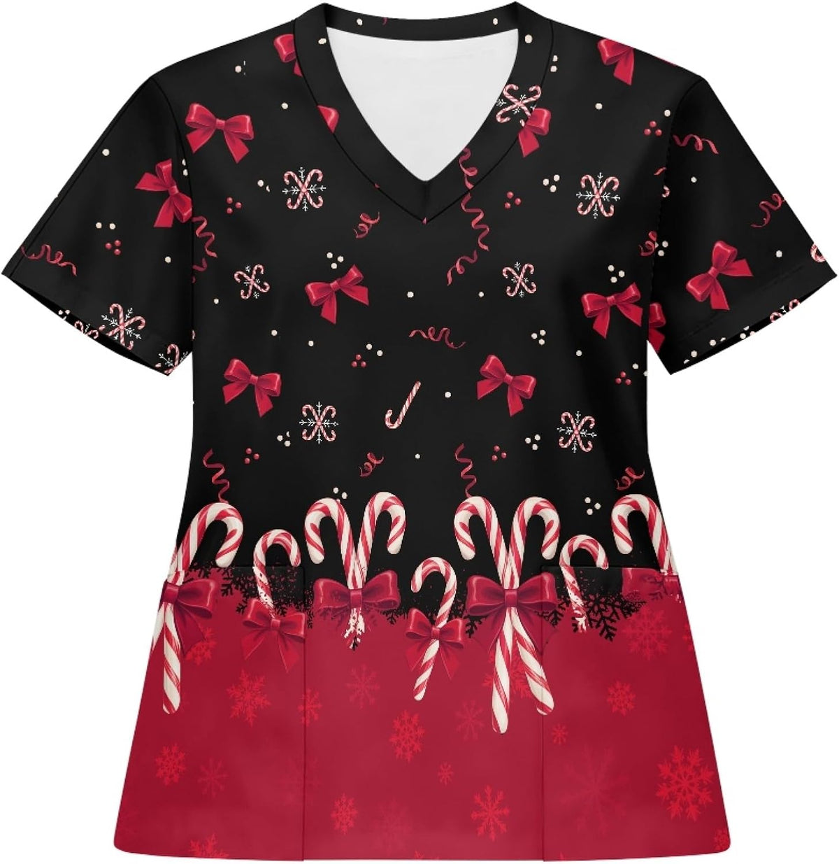 JoyLamoria Scrub Tops Women Shirts V Neck Short Sleeve Plus Size Scrubs for Womens Nursing Uniforms Shirts with Pockets -