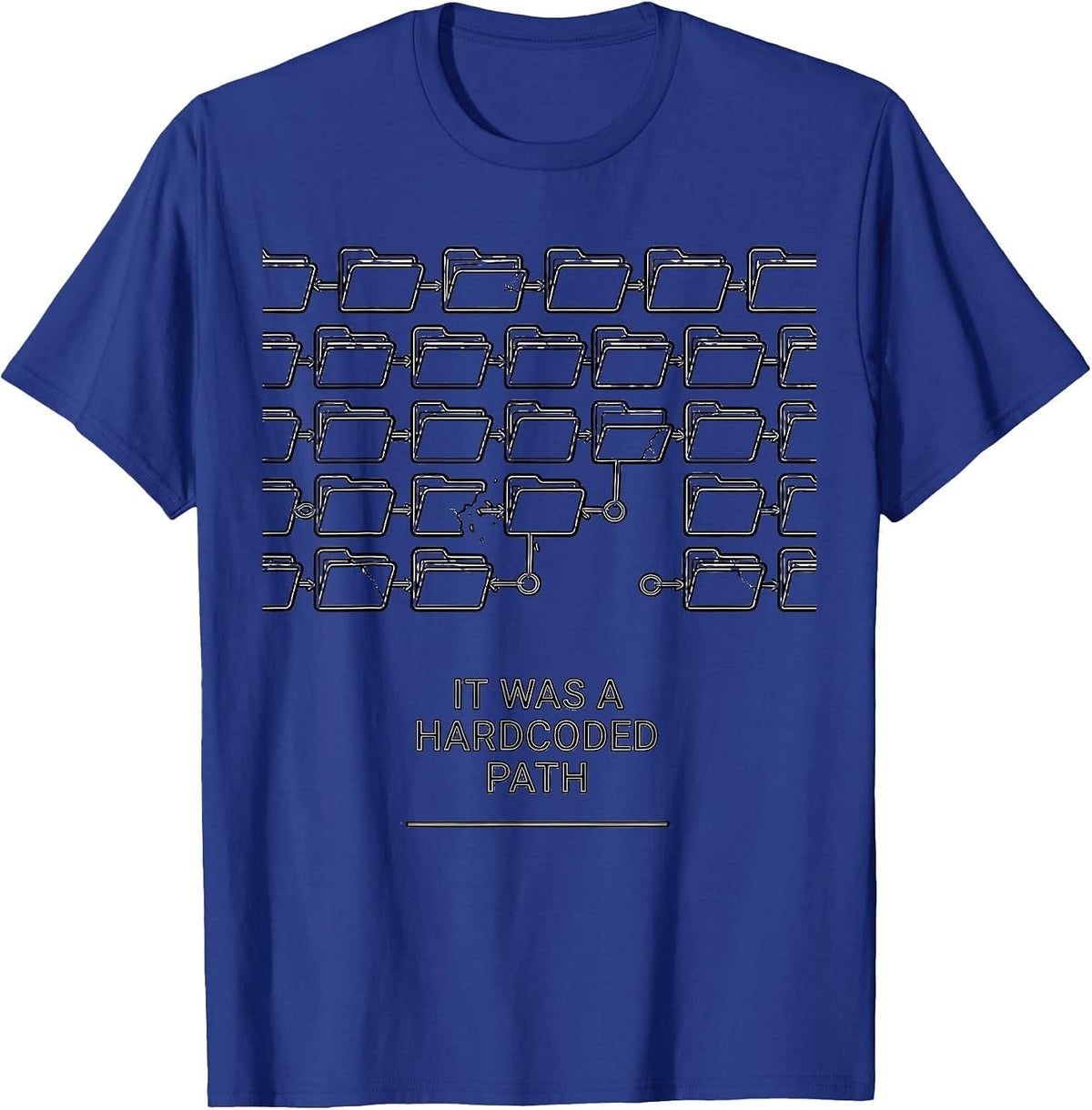 It Was A Hardcoded Path Funny IT Support Programmer Tech T-Shirt - Royal Blue