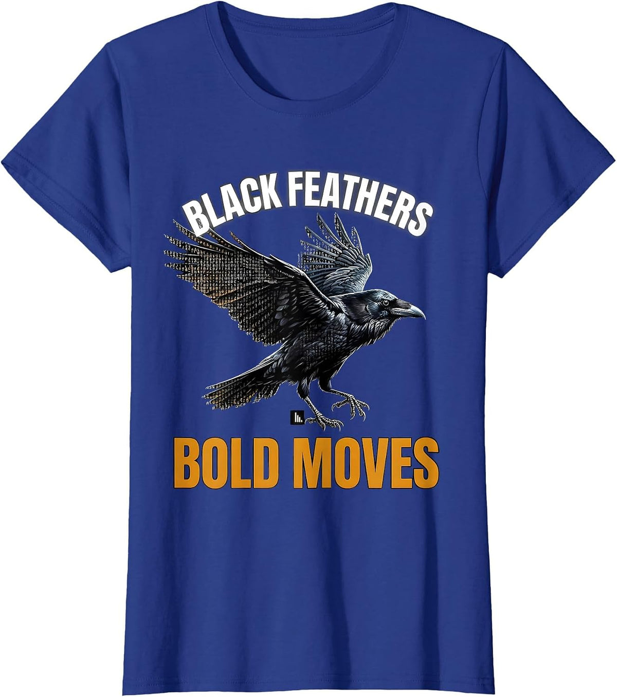 Women's CAWF Crow Black Feathers Bold Moves Design T-Shirt - Royal Blue