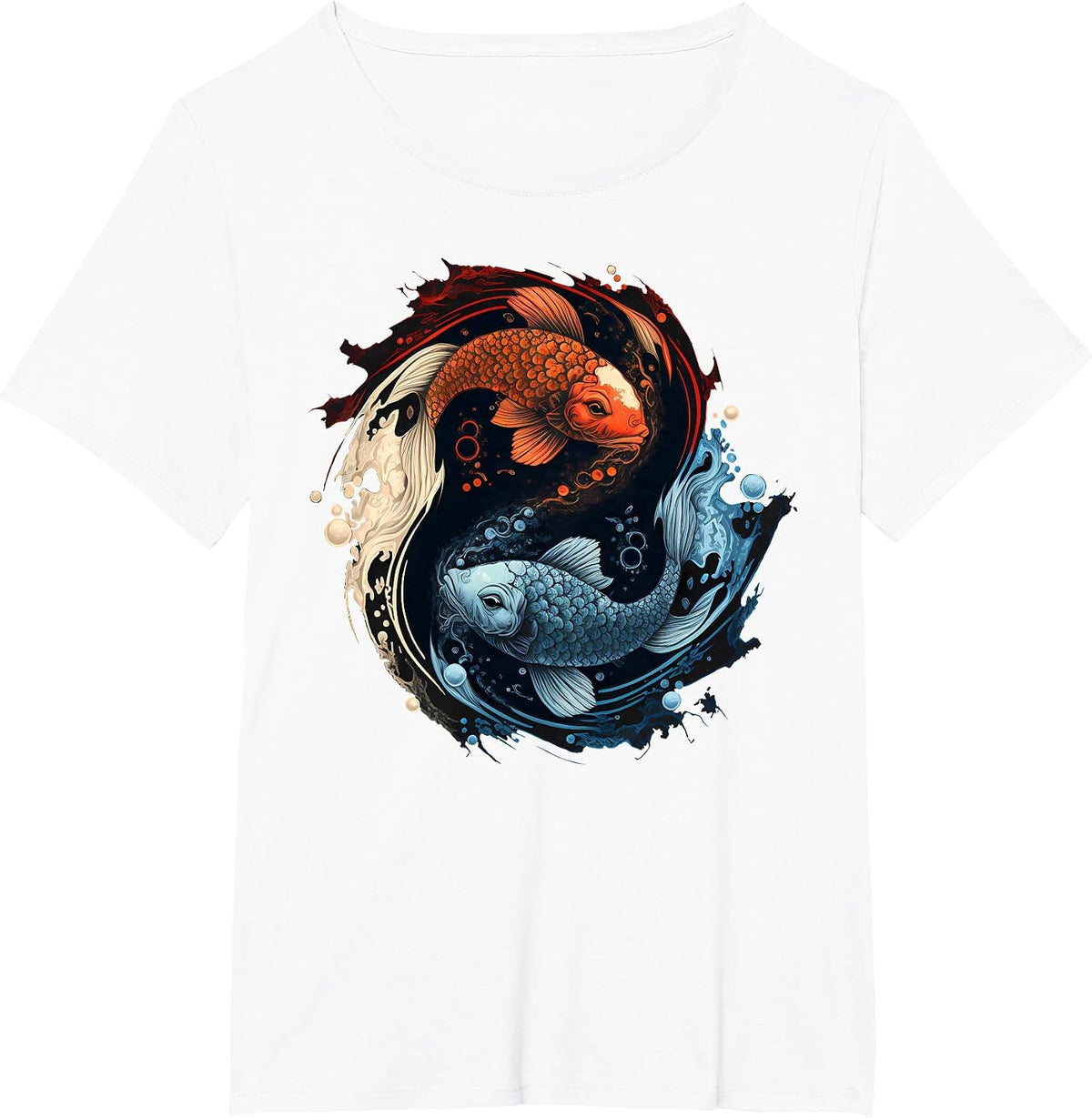 Koi Fish Yin Yang T-Shirt - White