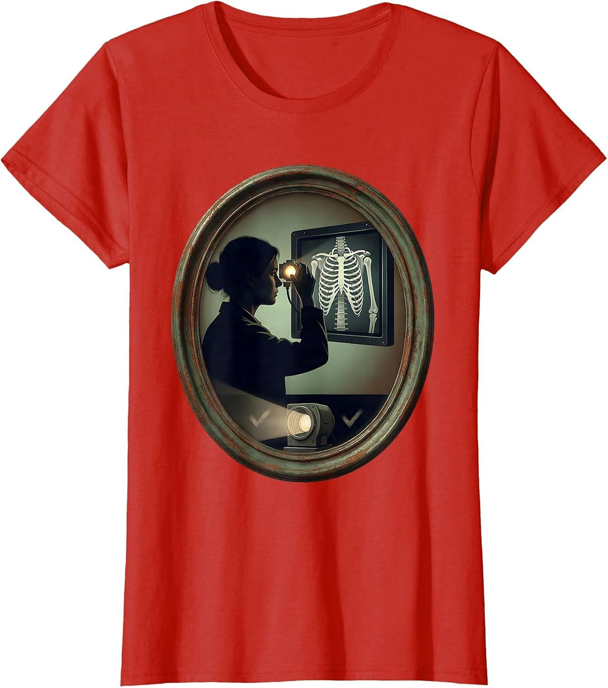 Women's Technologist Vintage Rad Tech Radiology Humor T-Shirt - Red