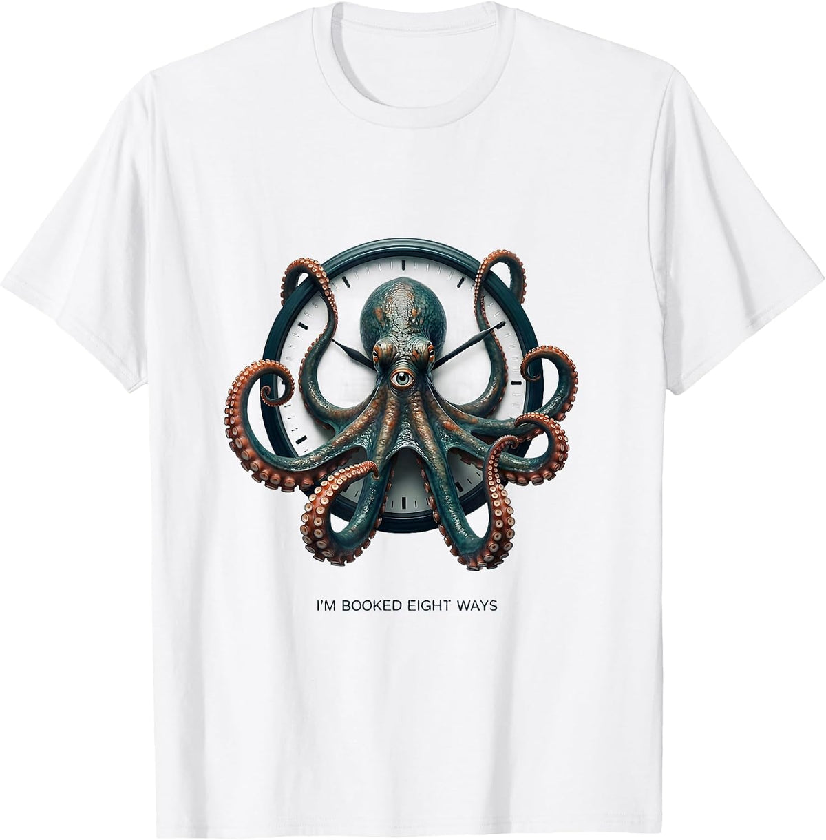 Men's I'm Booked Eight Ways Vintage Octopus Marine Biology Fan T-Shirt - White