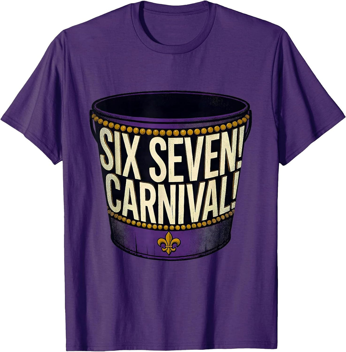 Six Seven! Carnival Meme Kids Humor Mardi Gras Party T-Shirt - Purple