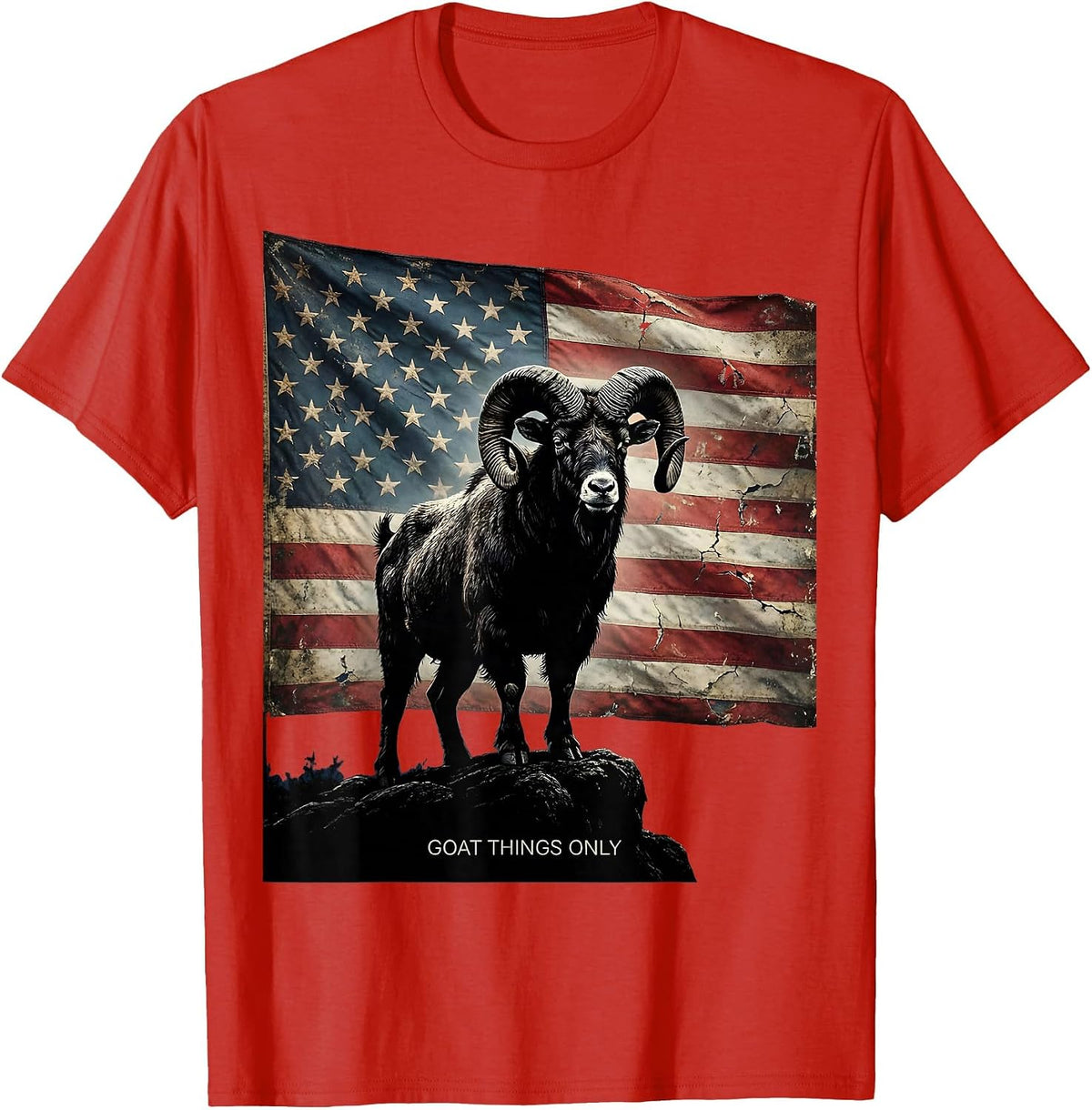 Men's Goat Things Only Funny Goat Lover Design T-Shirt - Red