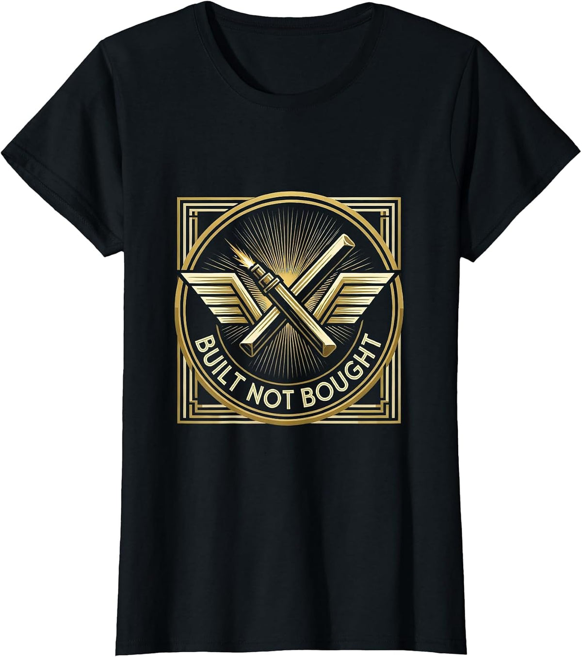 Built Not Bought Welding Graphic Design T-Shirt - Black