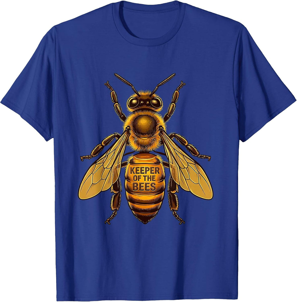 Keeper of the Bees Beekeeping Design T-Shirt - Royal Blue