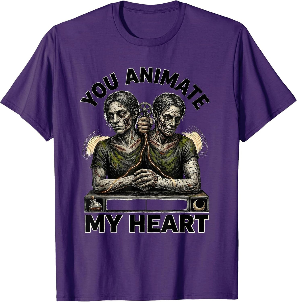 You Animate My Heart Spooky Romance Halloween Valentine T-Shirt - Purple