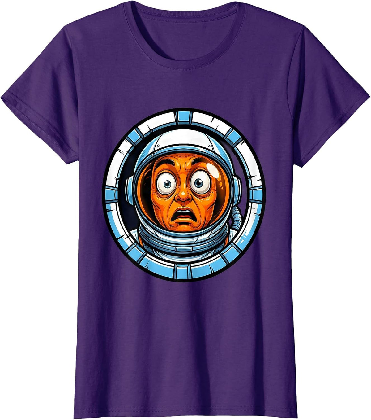 Women's Astronaut Helmet 67 Visor Reflection Graphic T-Shirt - Purple