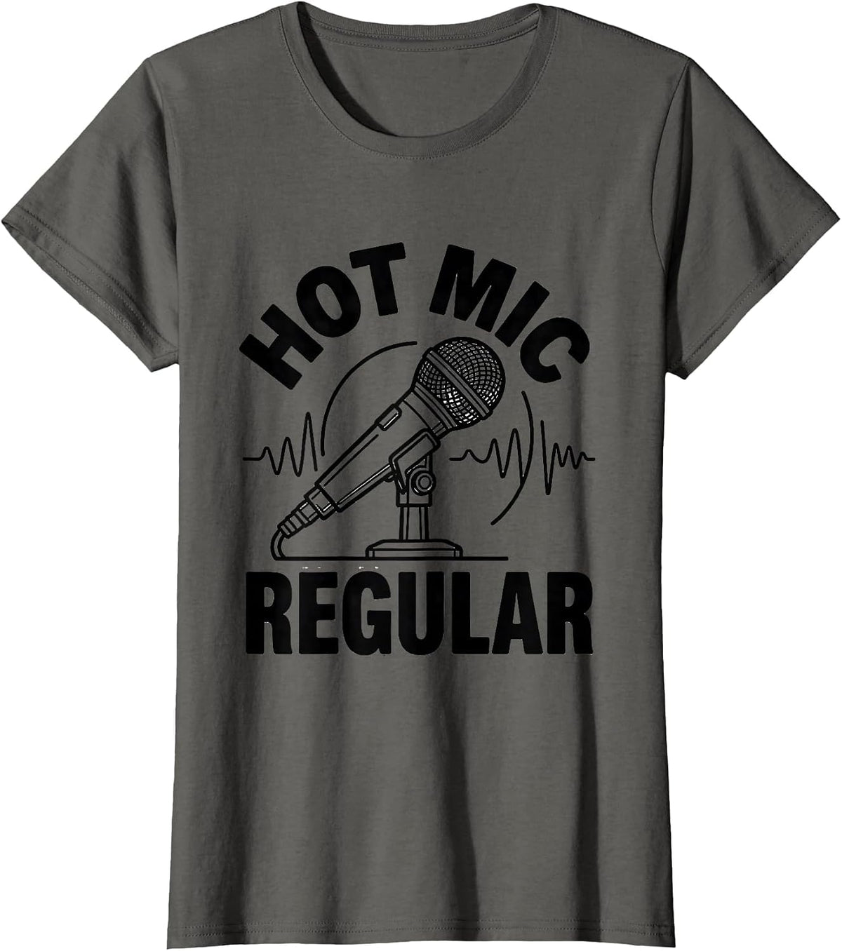 Women's Hot Mic Regular Funny EMS Paramedic First Responder T-Shirt - Asphalt Grey