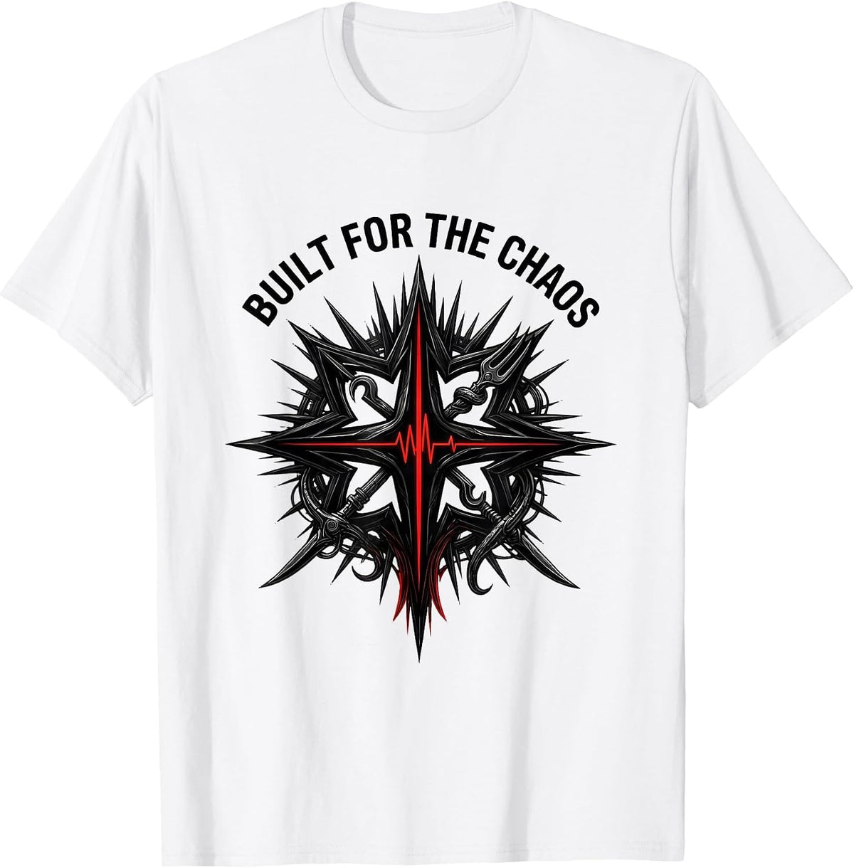 Men's Built for the Chaos EMT Graphic Design T-Shirt - White