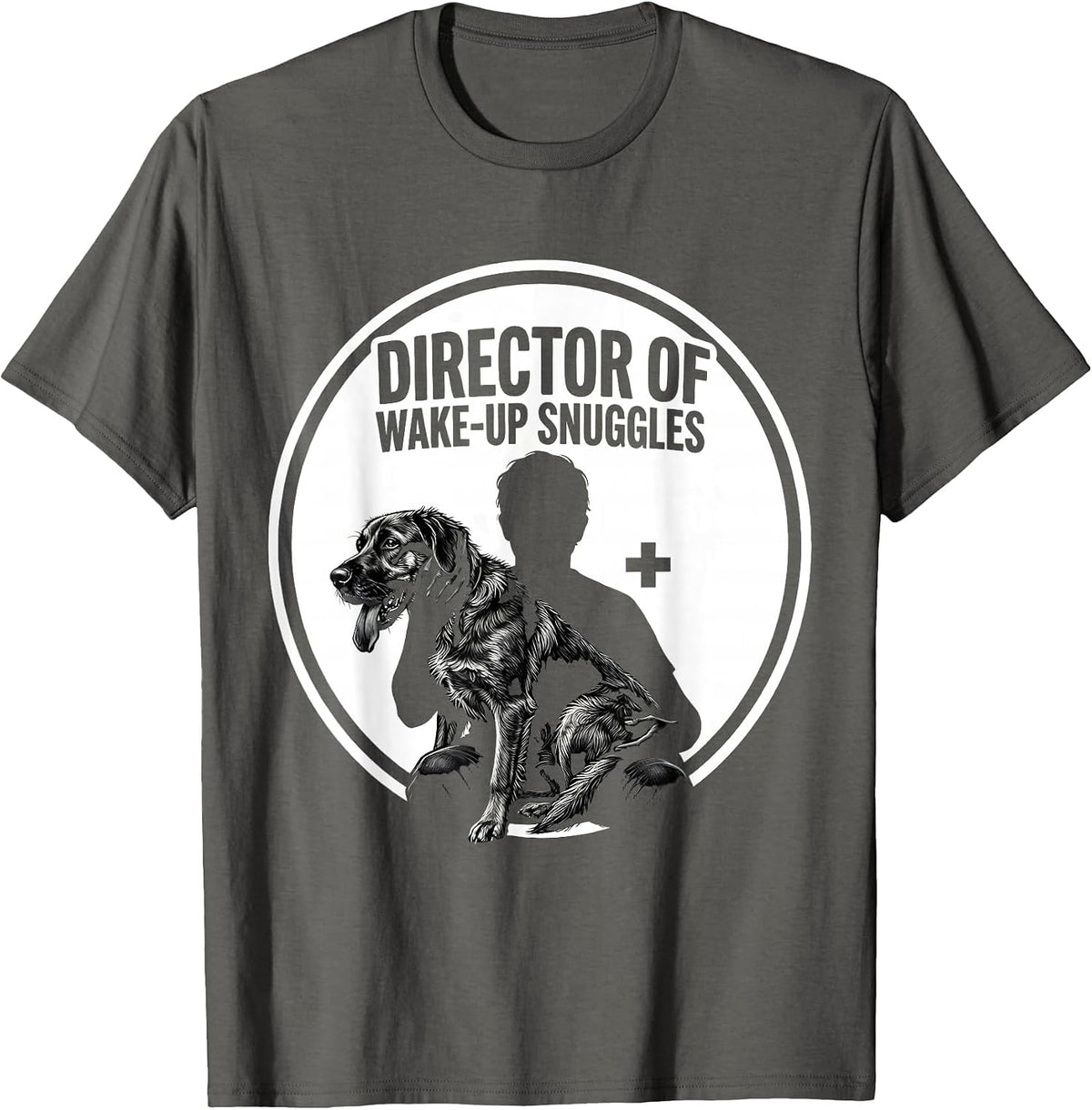 Director Of Wake-Up Snuggles Funny Veterinarian Gift Vet T-Shirt - Asphalt Grey