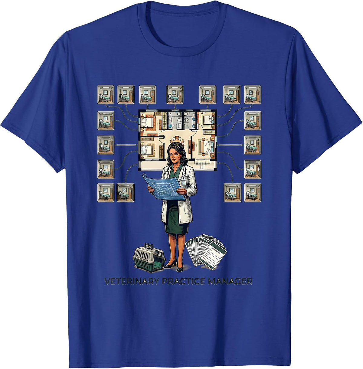 Veterinary Practice Manager Funny Vet Tech Gift T-Shirt - Royal Blue