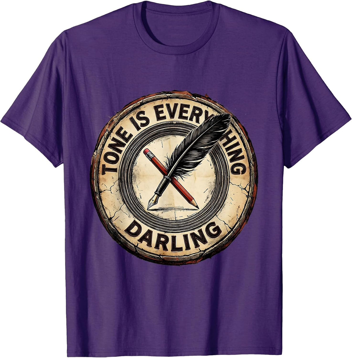 Tone Is Everything Darling English Teacher Design T-Shirt - Purple
