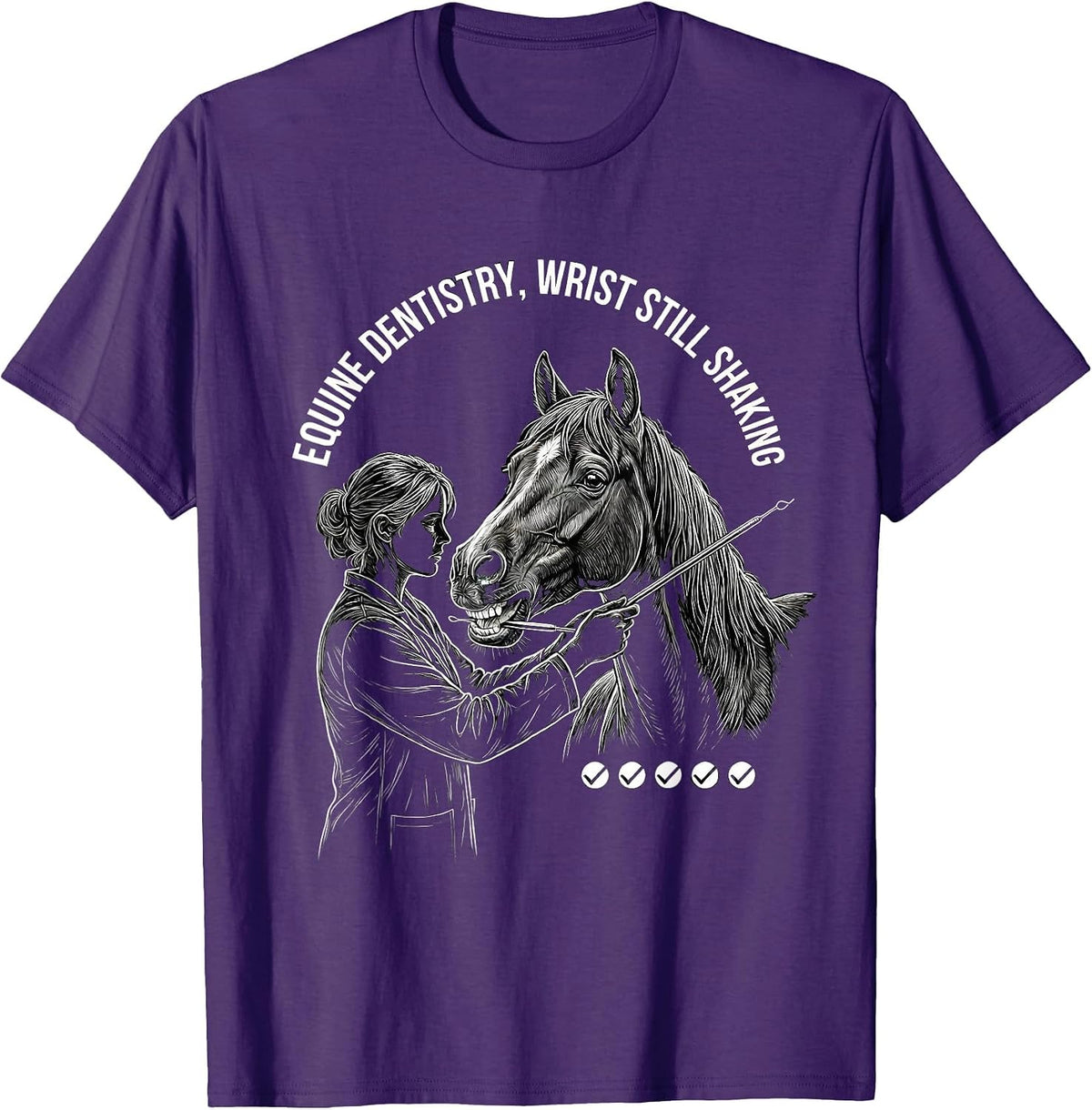 Men's Equine Dentistry Wrist Still Shaking Funny Vet Student T-Shirt - Purple