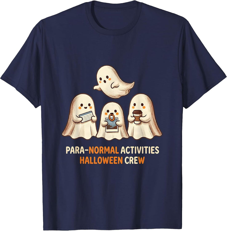 Para-Normal Activities Halloween Crew SPED Para Ghost T-Shirt - Navy Blue