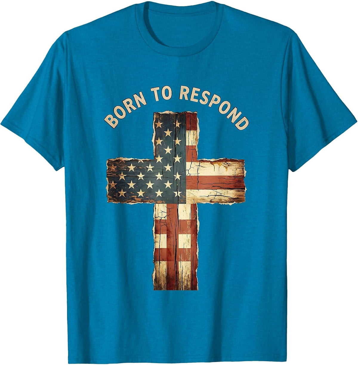 Born to Respond EMT Graphic Design T-Shirt - Sapphire Blue