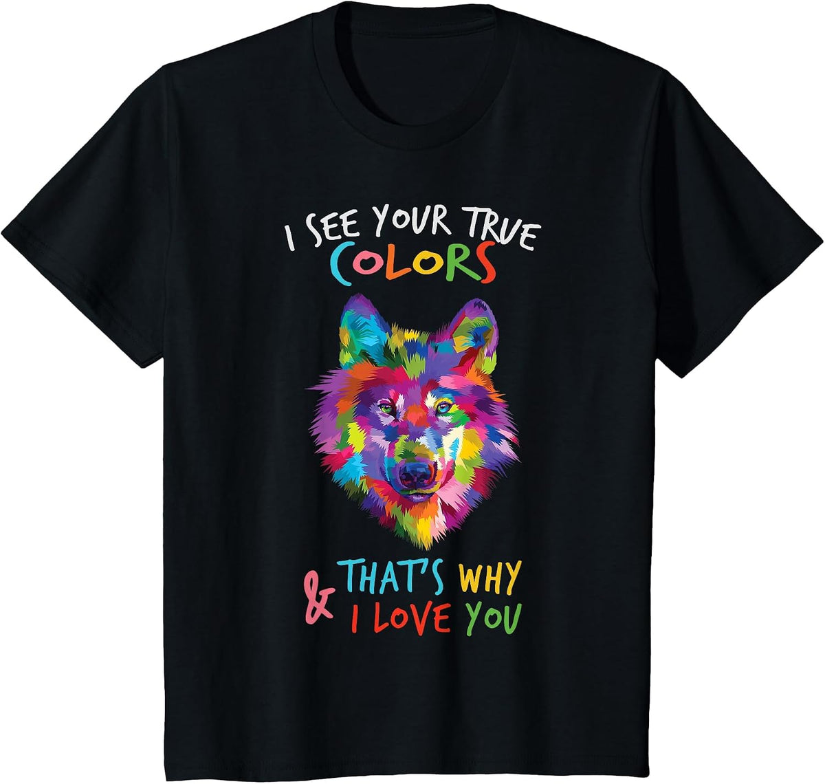 Autism Awareness Wolf It's Ok to be Different Autism T-Shirt - Black