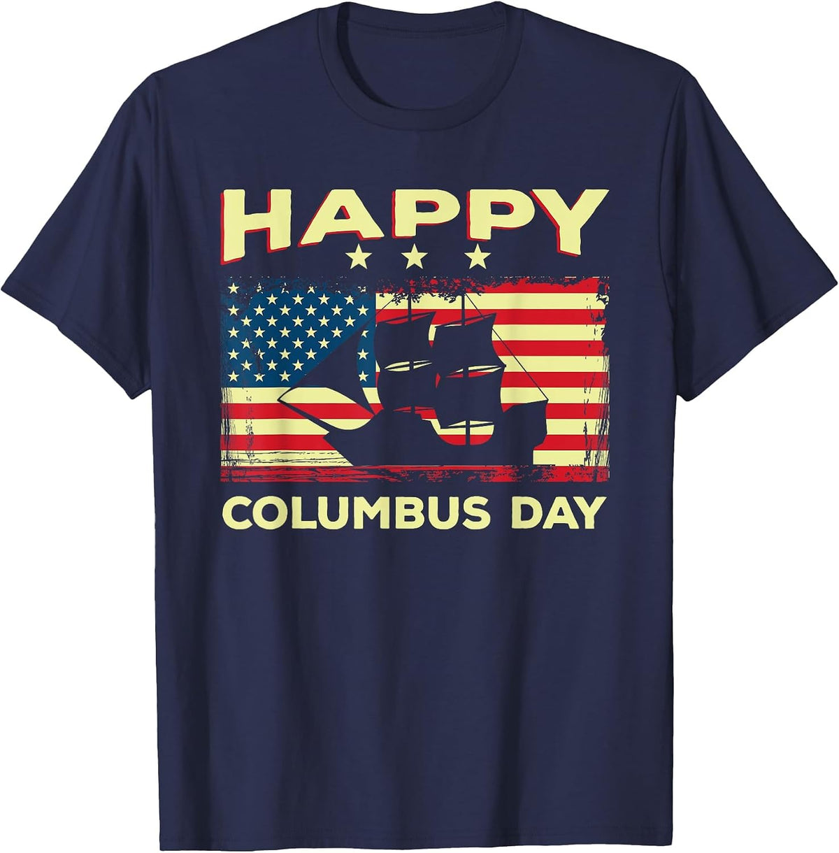 Happy Columbus Day - Discovery Italian Explorer T-Shirt - Navy Blue