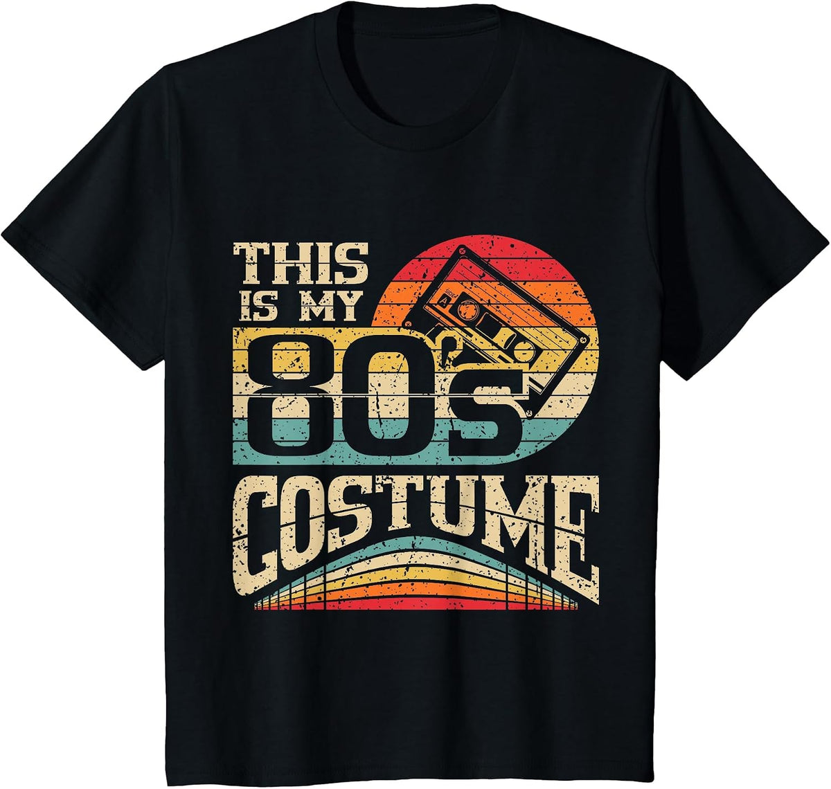 Vintage 80s Outfit Women Men This is My 80's Costume Party T-Shirt - Black