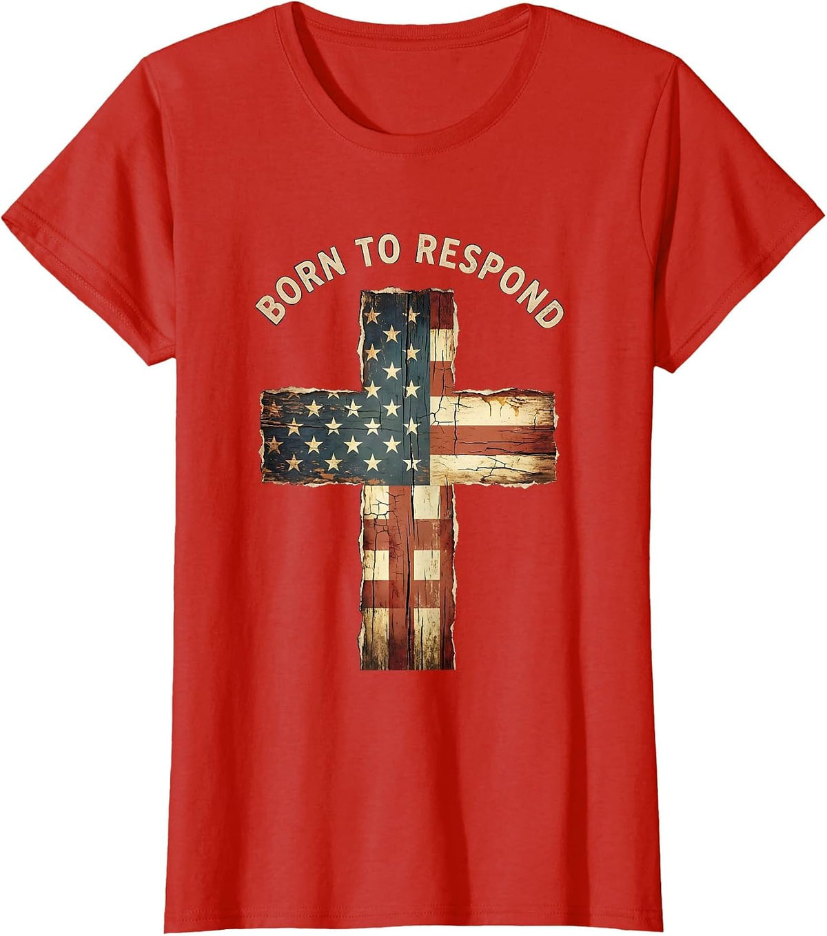 Born to Respond EMT Graphic Design T-Shirt - Red