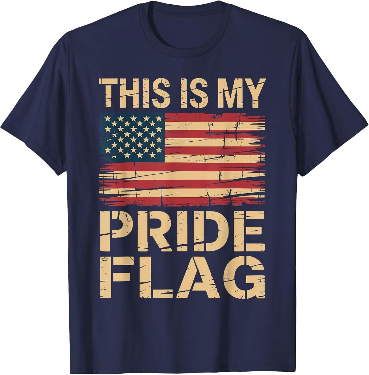 This is My Pride Flag American Pride of the USA T-Shirt - Navy Blue