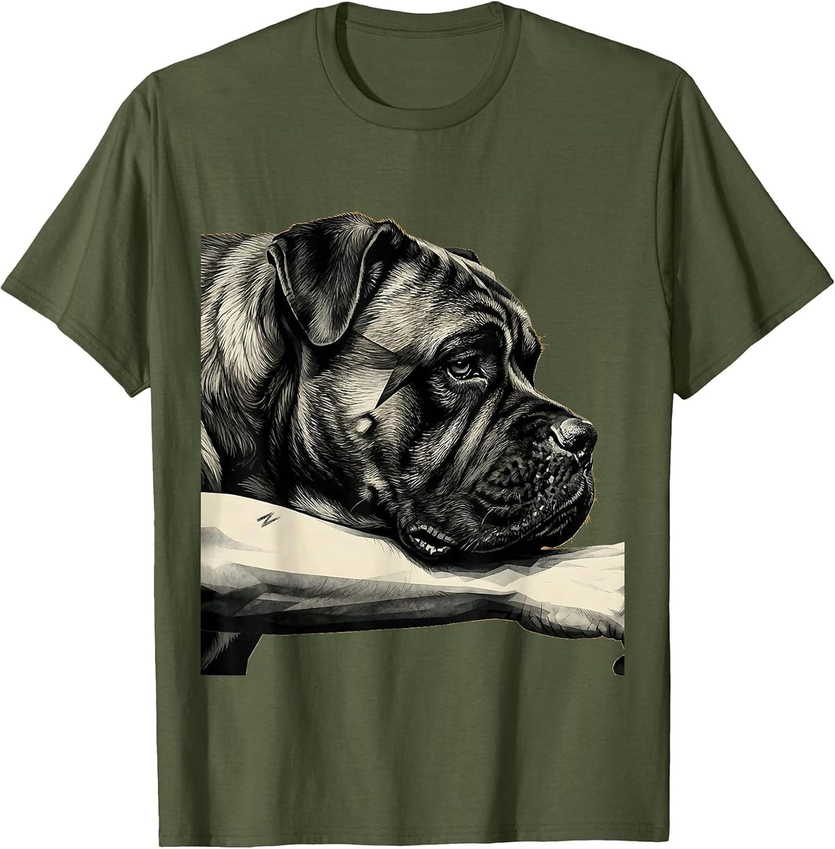 Men's Cane Corso Minimalist Dog Lover Gift T-Shirt - Olive Green