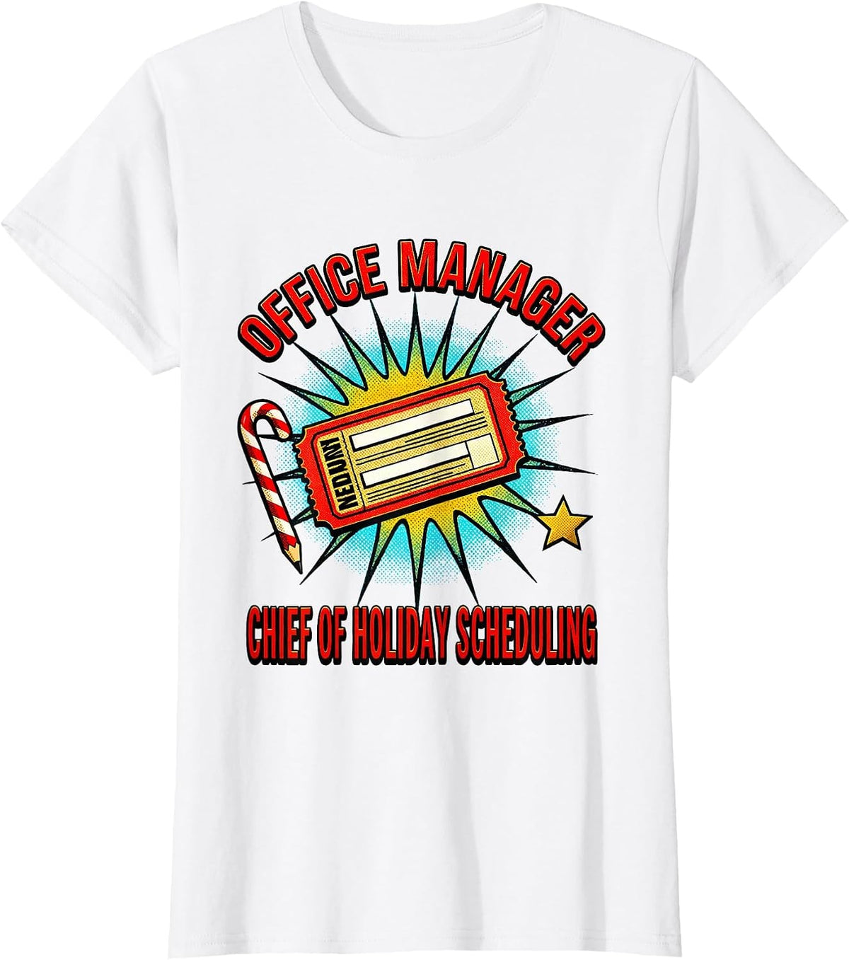 Office Manager Chief of Holiday Scheduling Funny T-Shirt - White