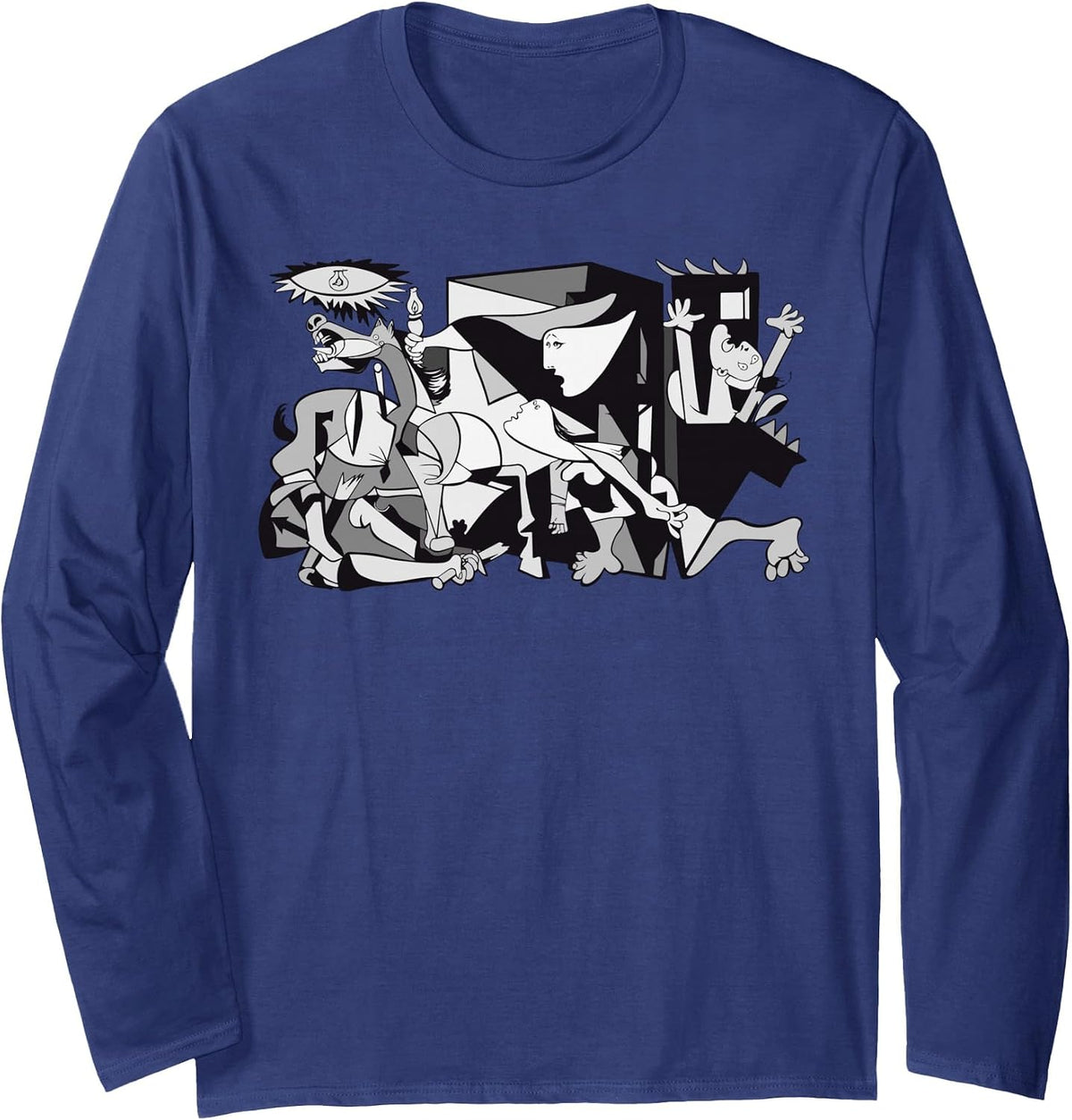 Guernica Artwork Long Sleeve T-Shirt - Adult Unisex Navy Blue