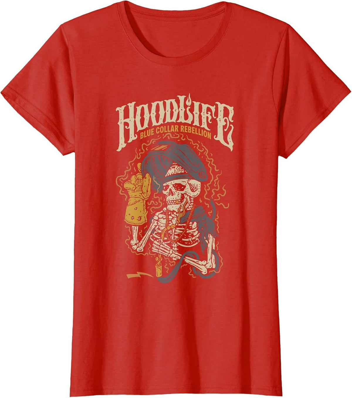 Hoodlife Blue Collar Rebellion Halloween T-Shirt - Red