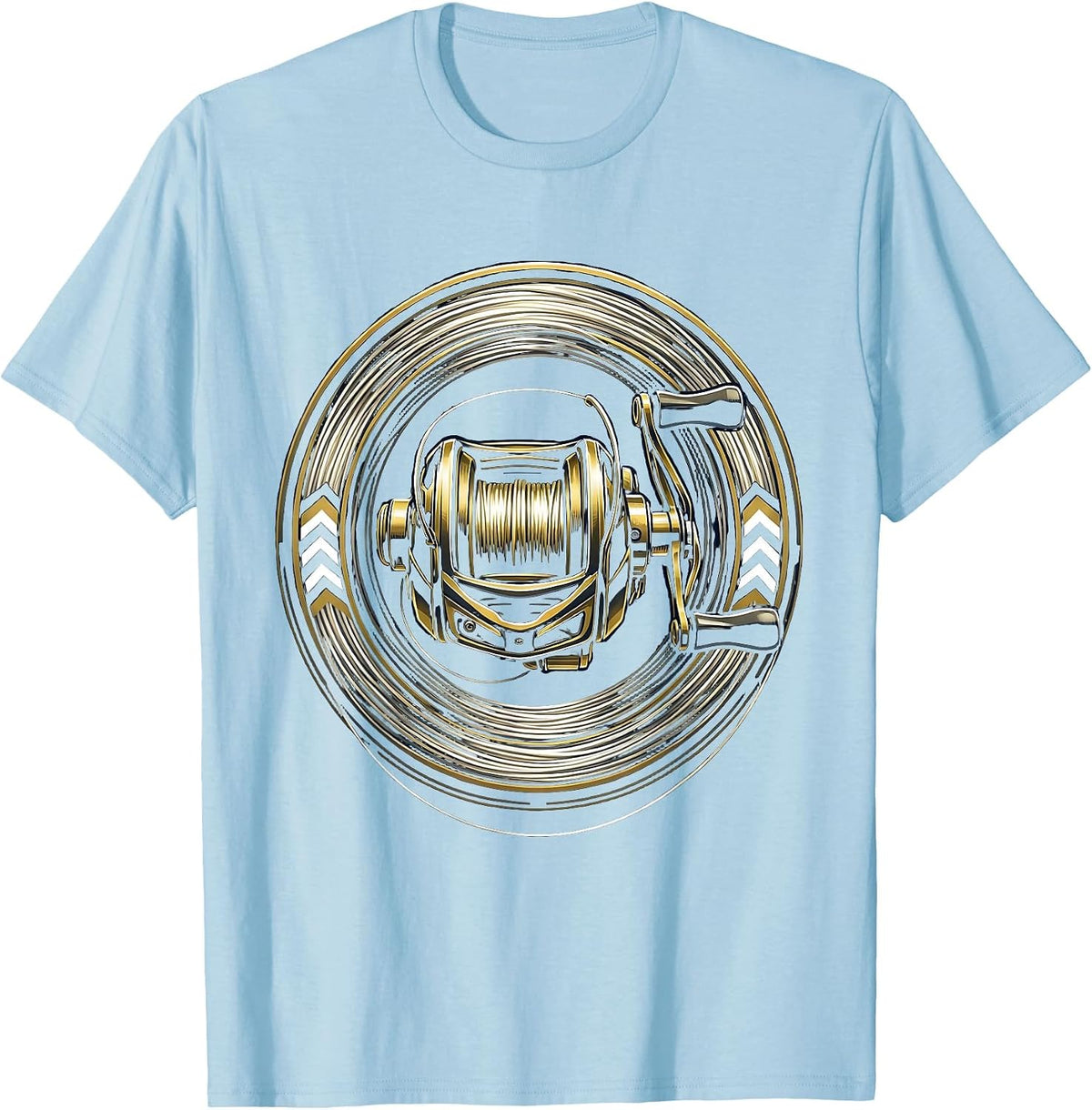 Spinning Reel Monofilament Line Fishing Graphic T-Shirt - Baby Blue