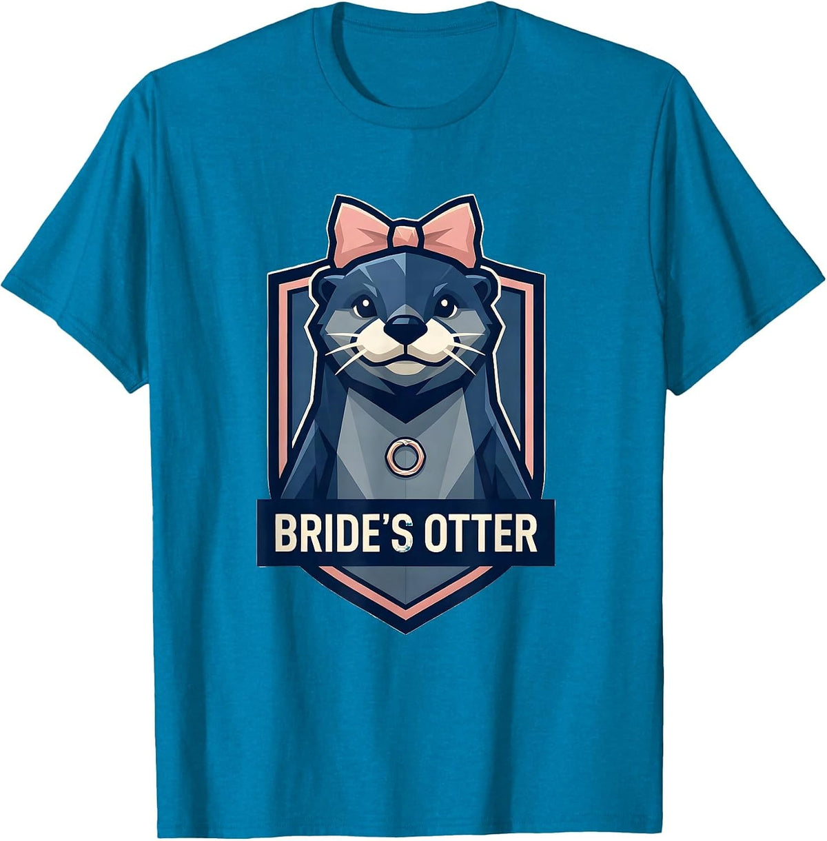 Bride's Otter Blokette Sporty Femme Bachelorette Party T-Shirt - Sapphire Blue