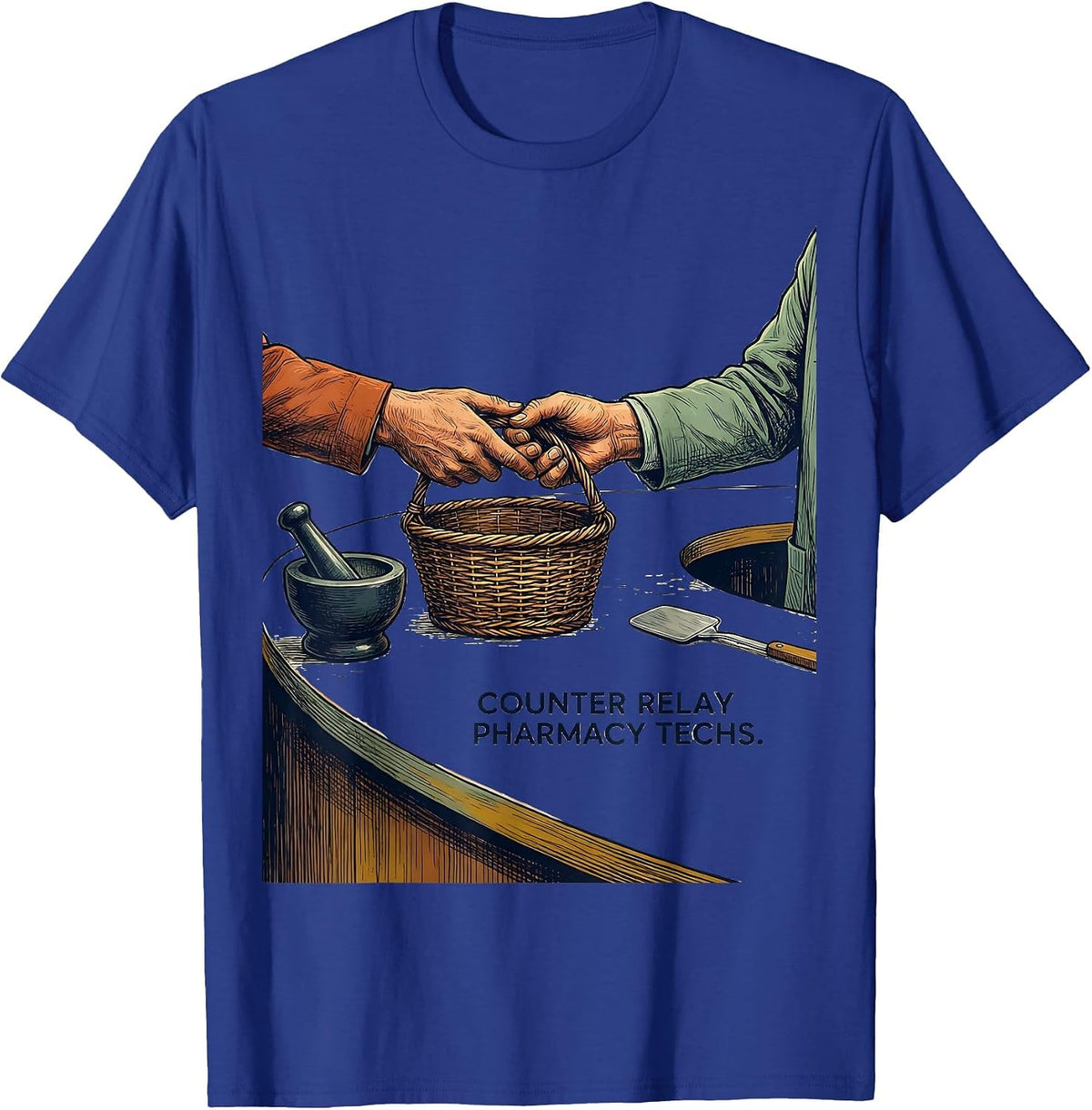 Men's Counter Relay Pharmacy Techs Funny Pharmacy Technician T-Shirt - Royal Blue