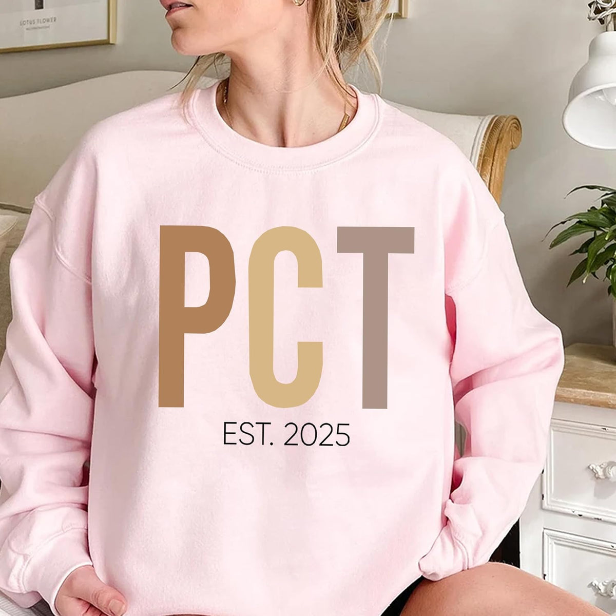 Personalized PCT Sweatshirt, Custom Patient Care Tech Shirt, Hospital Staff Gift, Gift for Healthcare Worker - size chart