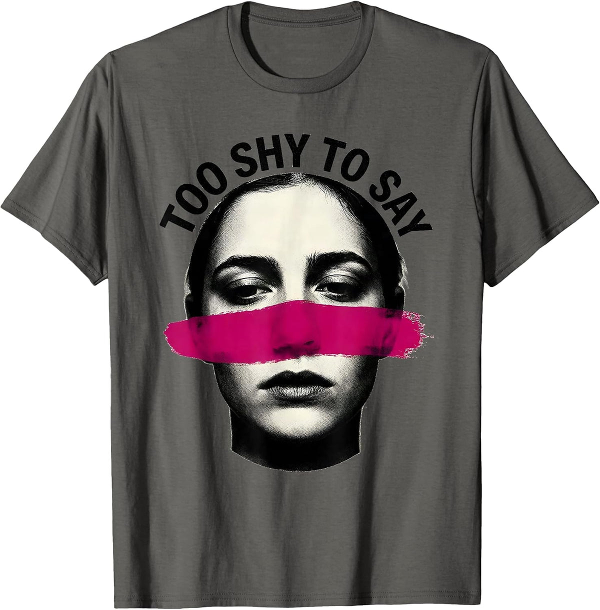 I Just Cant Flirt Too Shy To Say Design T-Shirt - Asphalt Grey