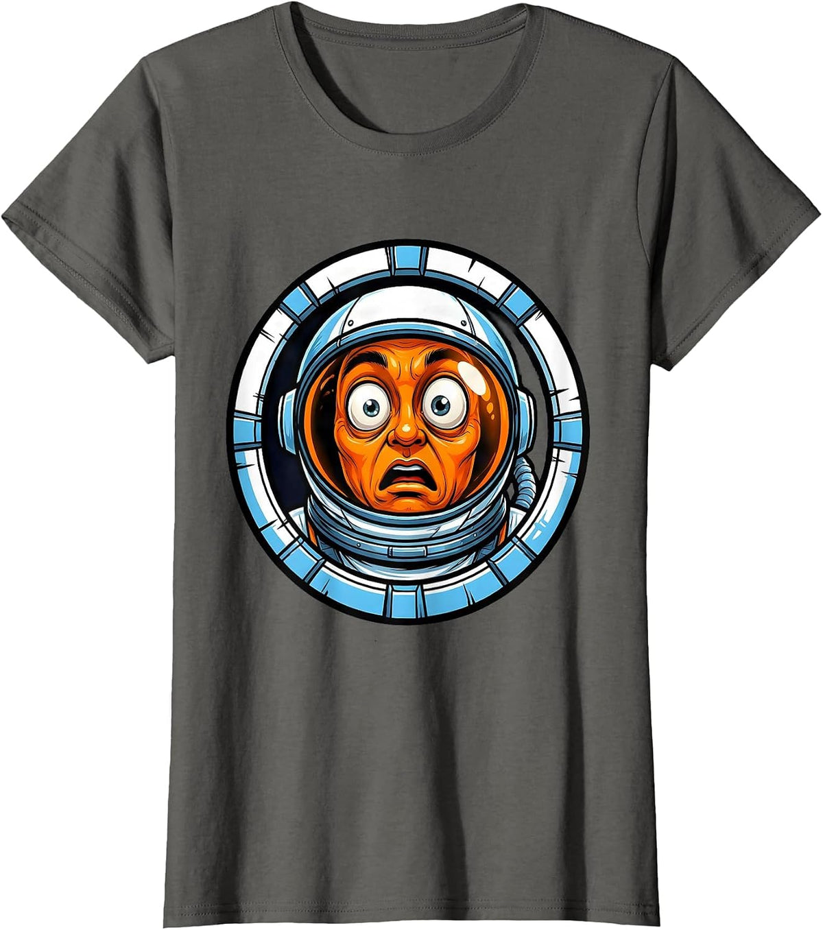 Women's Astronaut Helmet 67 Visor Reflection Graphic T-Shirt - Asphalt Grey
