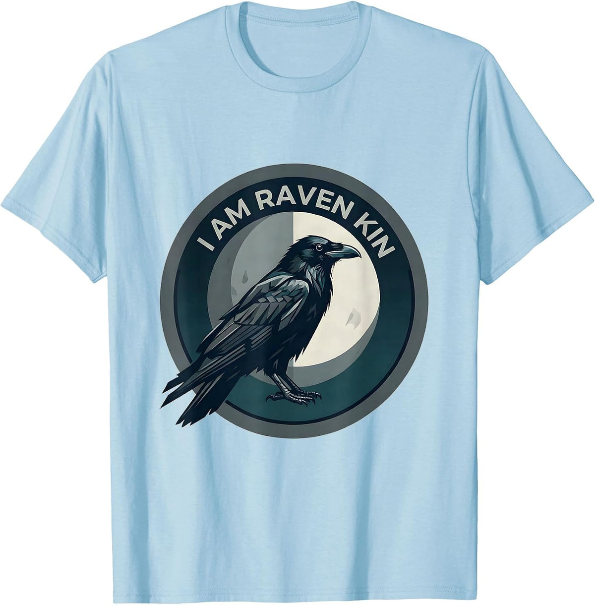 Men's I Am Raven Kin Gothic Raven Bird Lover Dark Aesthetic T-Shirt - Baby Blue