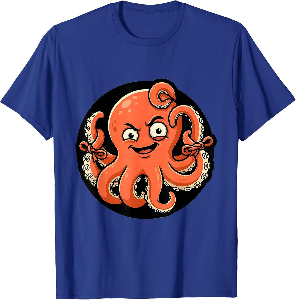 Men's Derpy Octopus Tangled in Its Own Tentacles T-Shirt - Royal Blue