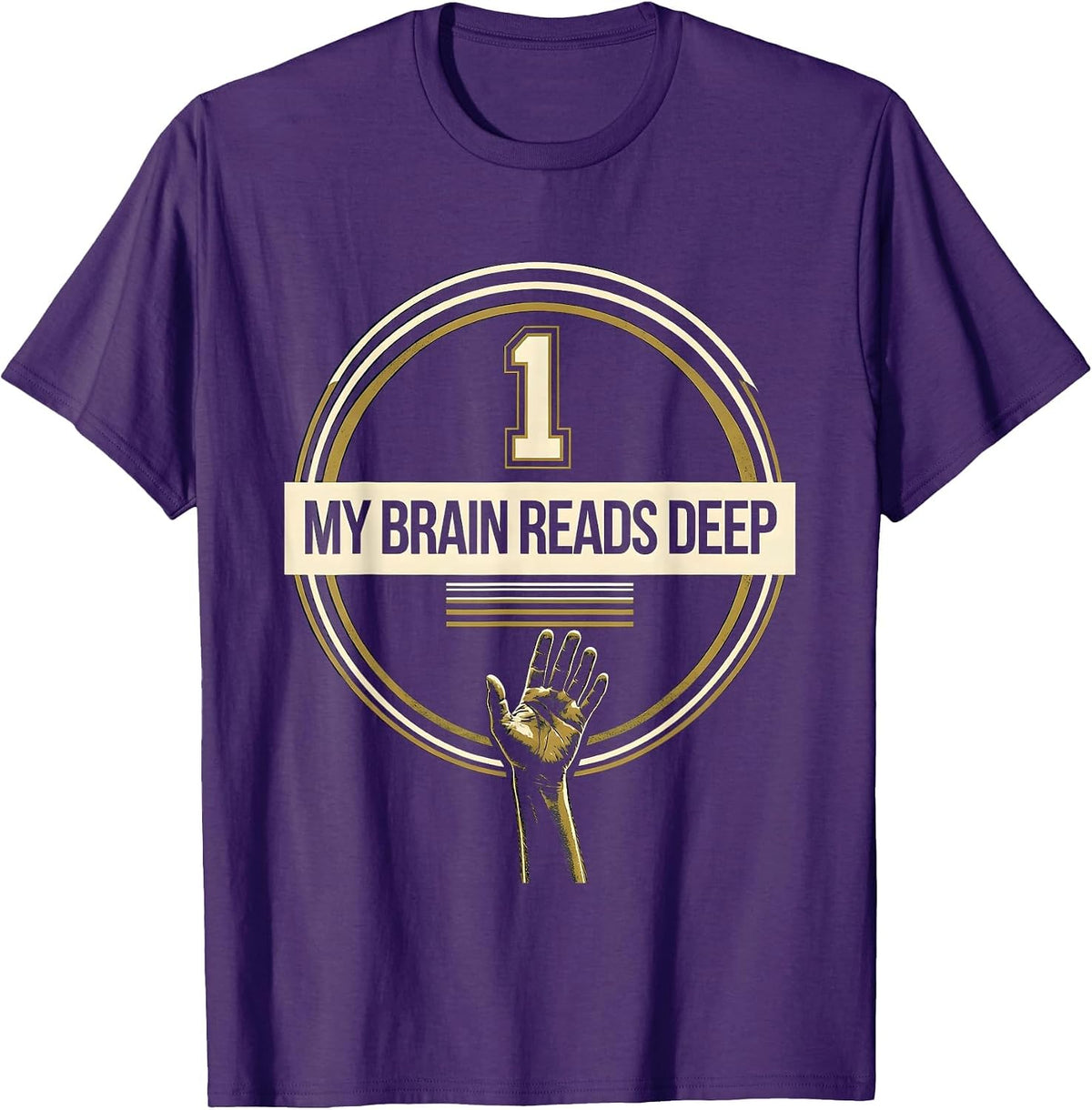 My Brain Reads Deep Dyslexia Awareness Month Emblem Student T-Shirt - Purple
