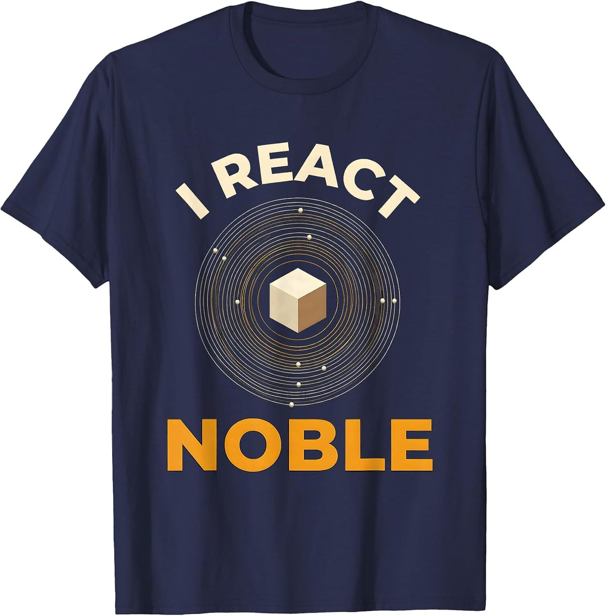 Men's I React Noble Funny Chemistry Physics Student Science Nerd T-Shirt - Navy Blue