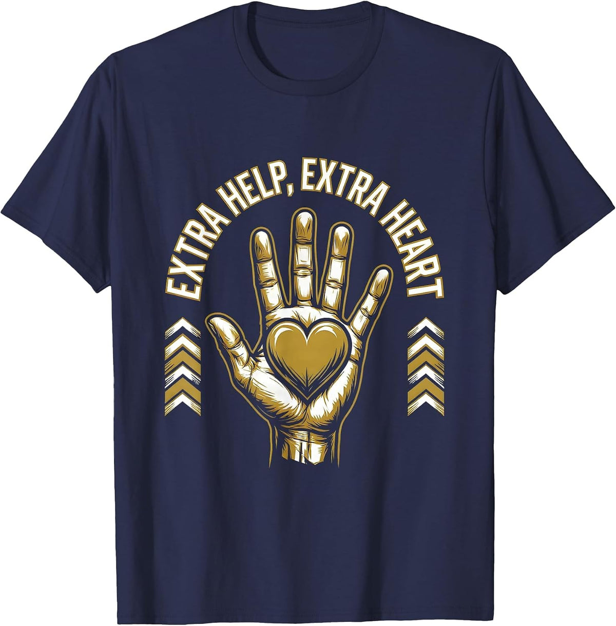 Men's Extra Help Extra Heart Paraprofessional Design T-Shirt - Navy Blue