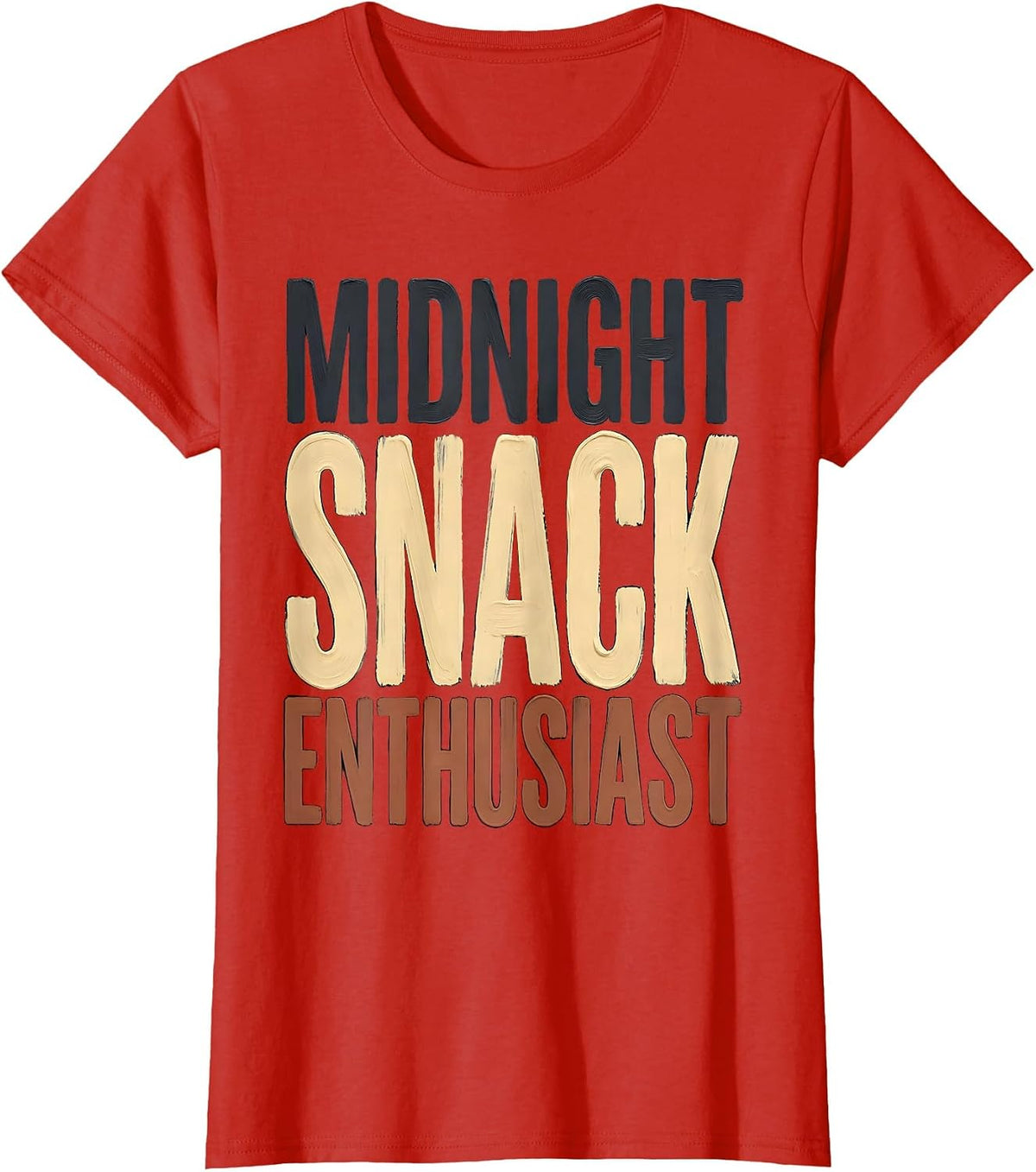 Women's Midnight Snack Enthusiast Raccoon Design T-Shirt - Red