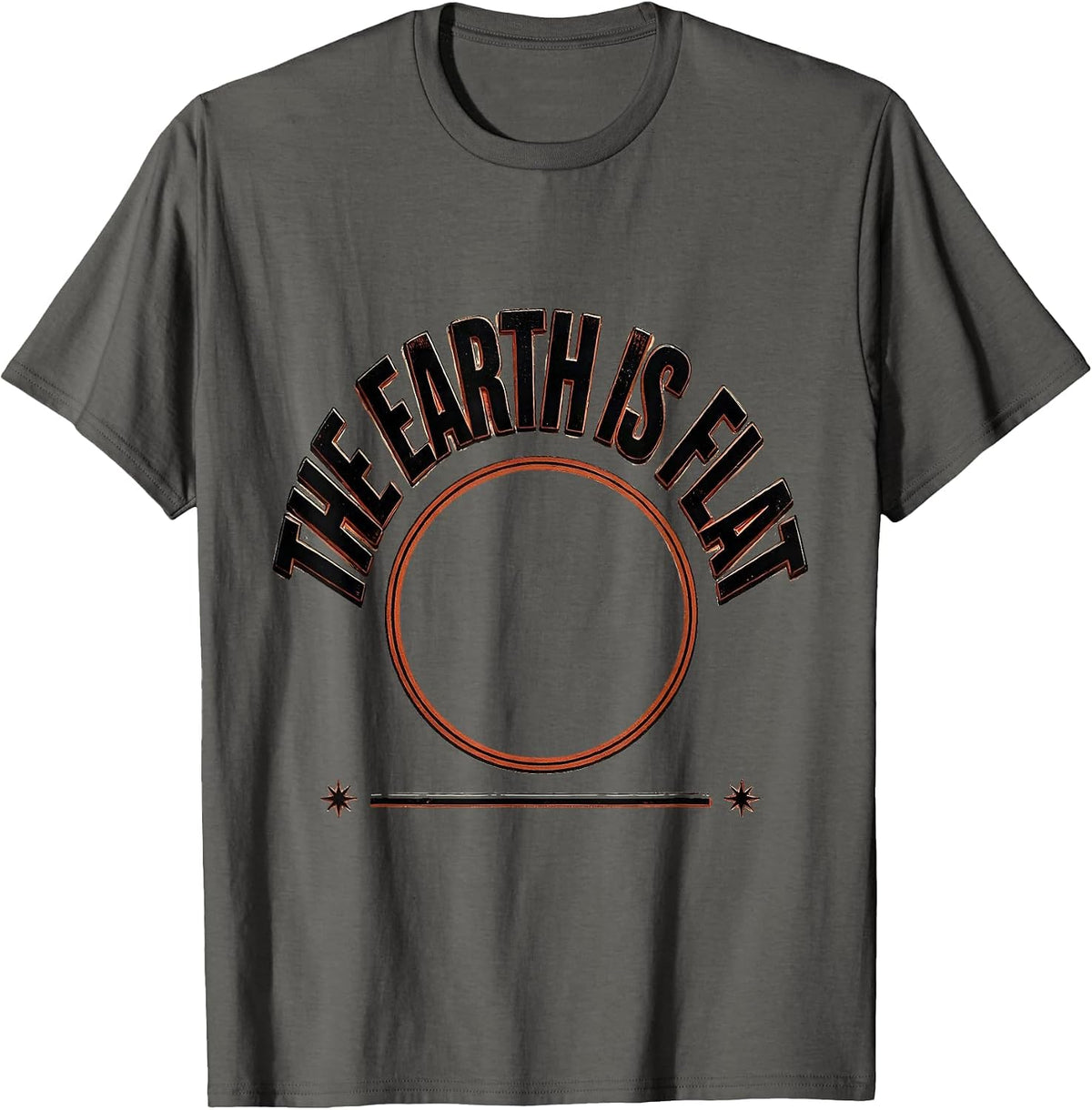 The Earth Is Flat Funny Conspiracy Theory Earthers Novelty T-Shirt - Asphalt Grey