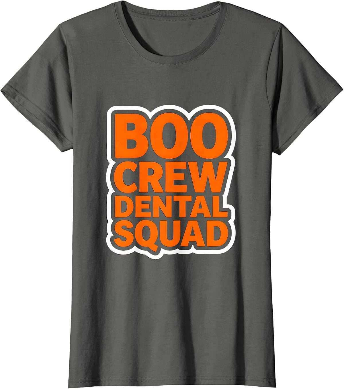 Women's Boo Crew Dental Squad Halloween Design T-Shirt - Asphalt Grey